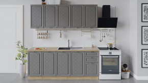 Кухонный гарнитур «Бьянка» длиной 200 см Дуб крафт золотой/Дуб серый в Тюмени - mebel-tymen.ru | фото