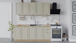 Кухонный гарнитур «Бьянка» длиной 200 см Дуб крафт золотой/Дуб ваниль в Тюмени - mebel-tymen.ru | фото