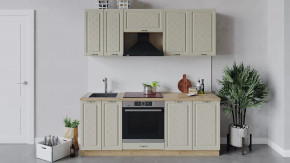 Кухонный гарнитур «Бьянка» длиной 200 см со шкафом НБ Дуб крафт золотой/Дуб ваниль в Тюмени - mebel-tymen.ru | фото