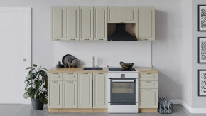 Кухонный гарнитур «Бьянка» длиной 220 см Дуб крафт золотой/Дуб ваниль в Тюмени - mebel-tymen.ru | фото