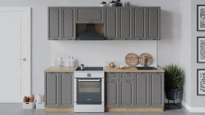 Кухонный гарнитур «Бьянка» длиной 240 см Дуб крафт золотой/Дуб серый в Тюмени - mebel-tymen.ru | фото