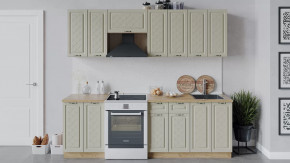 Кухонный гарнитур «Бьянка» длиной 240 см Дуб крафт золотой/Дуб ваниль в Тюмени - mebel-tymen.ru | фото