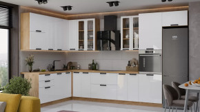 Кухонный гарнитур «Детройт» №20 Дуб Крафт золотой, Белый глянец в Тюмени - mebel-tymen.ru | фото