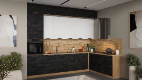 Кухонный гарнитур «Детройт» №24 Дуб Крафт золотой, Белый глянец, Угольный Камень в Тюмени - mebel-tymen.ru | фото