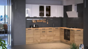 Кухонный гарнитур «Детройт» №4 Дуб крафт золотой/Белый глянец/Дуб крафт золотой в Тюмени - mebel-tymen.ru | фото