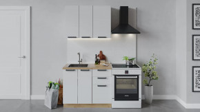 Кухонный гарнитур «Детройт» длиной 100 см Дуб крафт золотой/Белый глянец в Тюмени - mebel-tymen.ru | фото