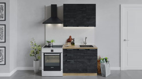 Кухонный гарнитур «Детройт» длиной 100 см Дуб крафт золотой/Угольный Камень в Тюмени - mebel-tymen.ru | фото