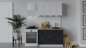 Кухонный гарнитур «Детройт» длиной 120 см Белый/Белый глянец/Угольный камень в Тюмени - mebel-tymen.ru | фото