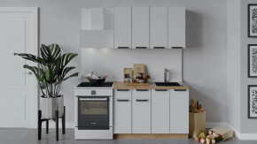 Кухонный гарнитур «Детройт» длиной 120 см Дуб крафт золотой/Белый глянец в Тюмени - mebel-tymen.ru | фото