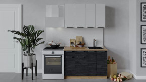 Кухонный гарнитур «Детройт» длиной 120 см Дуб крафт золотой/Белый глянец/Угольный камень в Тюмени - mebel-tymen.ru | фото