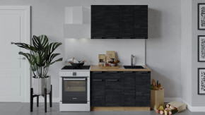 Кухонный гарнитур «Детройт» длиной 120 см Дуб крафт золотой/Угольный Камень в Тюмени - mebel-tymen.ru | фото