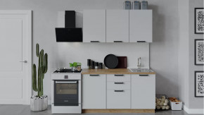 Кухонный гарнитур «Детройт» длиной 150 см Дуб крафт золотой/Белый глянец в Тюмени - mebel-tymen.ru | фото