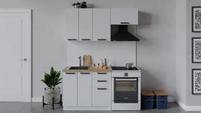 Кухонный гарнитур «Детройт» длиной 160 см Белый/Белый глянец в Тюмени - mebel-tymen.ru | фото