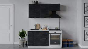 Кухонный гарнитур «Детройт» длиной 160 см Белый/Угольный Камень в Тюмени - mebel-tymen.ru | фото