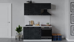 Кухонный гарнитур «Детройт» длиной 160 см со шкафом НБ Белый/Угольный Камень в Тюмени - mebel-tymen.ru | фото