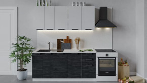 Кухонный гарнитур «Детройт» длиной 180 см Белый/Белый глянец/Угольный камень в Тюмени - mebel-tymen.ru | фото