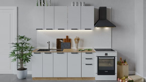 Кухонный гарнитур «Детройт» длиной 180 см Дуб крафт золотой/Белый глянец в Тюмени - mebel-tymen.ru | фото