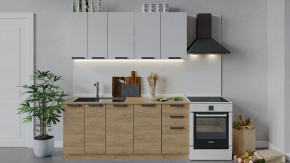 Кухонный гарнитур «Детройт» длиной 180 см Дуб крафт золотой/Белый глянец/Дуб крафт золотой в Тюмени - mebel-tymen.ru | фото