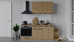 Кухонный гарнитур «Детройт» длиной 180 см со шкафом НБ Дуб крафт золотой/Дуб Крафт золотой в Тюмени - mebel-tymen.ru | фото
