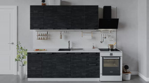 Кухонный гарнитур «Детройт» длиной 200 см Белый/Угольный Камень в Тюмени - mebel-tymen.ru | фото