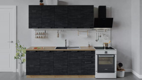 Кухонный гарнитур «Детройт» длиной 200 см Дуб крафт золотой/Угольный Камень в Тюмени - mebel-tymen.ru | фото