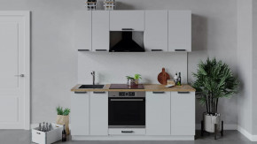 Кухонный гарнитур «Детройт» длиной 200 см со шкафом НБ Белый/Белый глянец в Тюмени - mebel-tymen.ru | фото