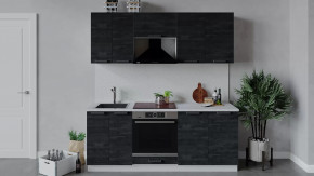 Кухонный гарнитур «Детройт» длиной 200 см со шкафом НБ Белый/Угольный Камень в Тюмени - mebel-tymen.ru | фото