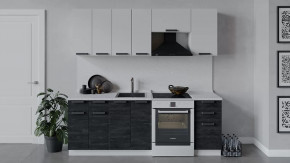 Кухонный гарнитур «Детройт» длиной 220 см Белый/Белый глянец/Угольный камень в Тюмени - mebel-tymen.ru | фото