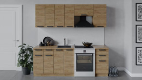 Кухонный гарнитур «Детройт» длиной 220 см Дуб крафт золотой/Дуб Крафт золотой в Тюмени - mebel-tymen.ru | фото