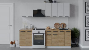 Кухонный гарнитур «Детройт» длиной 240 см Белый/Белый глянец/Дуб крафт золотой в Тюмени - mebel-tymen.ru | фото