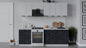 Кухонный гарнитур «Детройт» длиной 240 см Белый/Белый глянец/Угольный камень в Тюмени - mebel-tymen.ru | фото