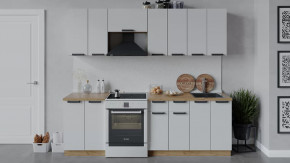 Кухонный гарнитур «Детройт» длиной 240 см Дуб крафт золотой/Белый глянец в Тюмени - mebel-tymen.ru | фото