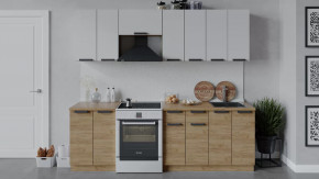 Кухонный гарнитур «Детройт» длиной 240 см Дуб крафт золотой/Белый глянец/Дуб крафт золотой в Тюмени - mebel-tymen.ru | фото