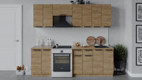 Кухонный гарнитур «Детройт» длиной 240 см Дуб крафт золотой/Дуб Крафт золотой в Тюмени - mebel-tymen.ru | фото