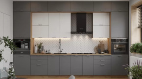 Кухонный гарнитур «Габриэлла» №27 Дуб Крафт золотой, Сноу, Титан в Тюмени - mebel-tymen.ru | фото