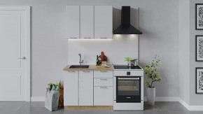 Кухонный гарнитур «Габриэлла» длиной 100 см Дуб крафт золотой/Сноу в Тюмени - mebel-tymen.ru | фото