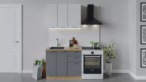 Кухонный гарнитур «Габриэлла» длиной 100 см Дуб крафт золотой/Сноу/Титан в Тюмени - mebel-tymen.ru | фото