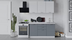 Кухонный гарнитур «Габриэлла» длиной 150 см Белый/Сноу/Титан в Тюмени - mebel-tymen.ru | фото