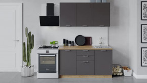 Кухонный гарнитур «Габриэлла» длиной 150 см Дуб крафт золотой/Муссон в Тюмени - mebel-tymen.ru | фото