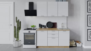 Кухонный гарнитур «Габриэлла» длиной 150 см Дуб крафт золотой/Сноу в Тюмени - mebel-tymen.ru | фото