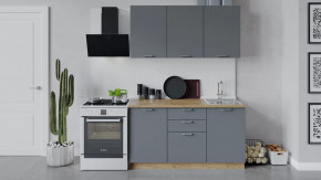 Кухонный гарнитур «Габриэлла» длиной 150 см Дуб крафт золотой/Титан в Тюмени - mebel-tymen.ru | фото