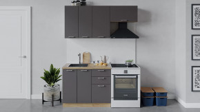 Кухонный гарнитур «Габриэлла» длиной 160 см Дуб крафт золотой/Муссон в Тюмени - mebel-tymen.ru | фото