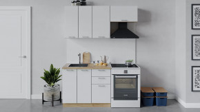 Кухонный гарнитур «Габриэлла» длиной 160 см Дуб крафт золотой/Сноу в Тюмени - mebel-tymen.ru | фото