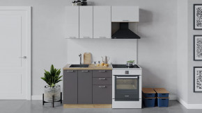 Кухонный гарнитур «Габриэлла» длиной 160 см Дуб крафт золотой/Сноу/Муссон в Тюмени - mebel-tymen.ru | фото