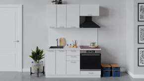 Кухонный гарнитур «Габриэлла» длиной 160 см со шкафом НБ Белый/Сноу в Тюмени - mebel-tymen.ru | фото