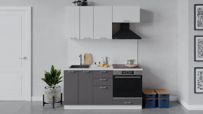 Кухонный гарнитур «Габриэлла» длиной 160 см со шкафом НБ Белый/Сноу/Муссон в Тюмени - mebel-tymen.ru | фото