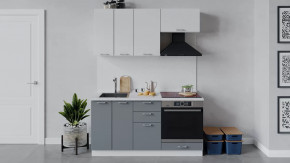 Кухонный гарнитур «Габриэлла» длиной 160 см со шкафом НБ Белый/Сноу/Титан в Тюмени - mebel-tymen.ru | фото