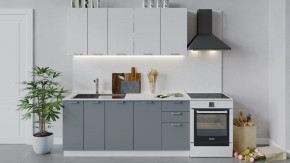 Кухонный гарнитур «Габриэлла» длиной 180 см Белый/Сноу/Титан в Тюмени - mebel-tymen.ru | фото