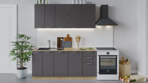 Кухонный гарнитур «Габриэлла» длиной 180 см Дуб крафт золотой/Муссон в Тюмени - mebel-tymen.ru | фото