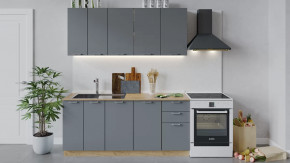 Кухонный гарнитур «Габриэлла» длиной 180 см Дуб крафт золотой/Титан в Тюмени - mebel-tymen.ru | фото